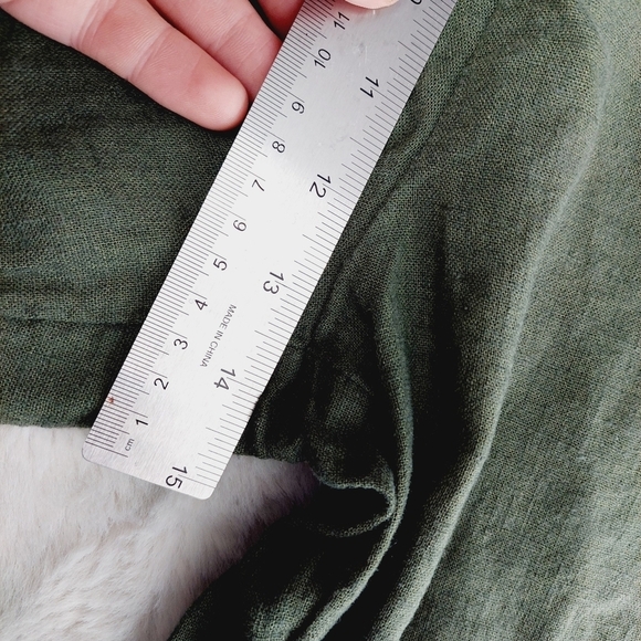 Naturals D&Co. Green High Rise Wide Leg Cropped Loose Fit Trousers 3451 - Picture 8 of 9